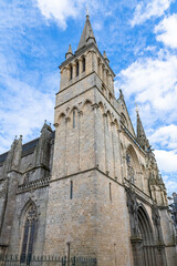 Fototapeta na wymiar Vannes, beautiful city in Brittany, the cathedral 