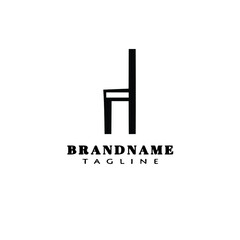 wooden chair logo icon design template vector
