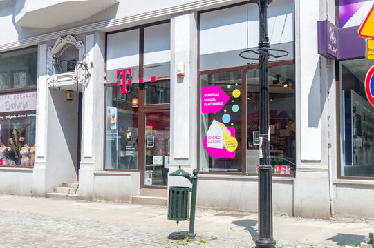 Cieszyn, Poland - June 5, 2021: T-Mobile retail store. T-Mobile is a wireless provider offering cell phones, data plans, internet devices and accessories.