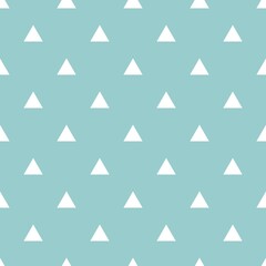 Tile vector pattern with white triangles on mint green background