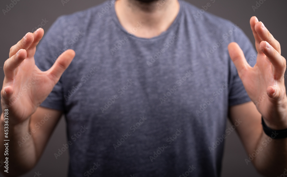 Poster open hand presentation empty with body