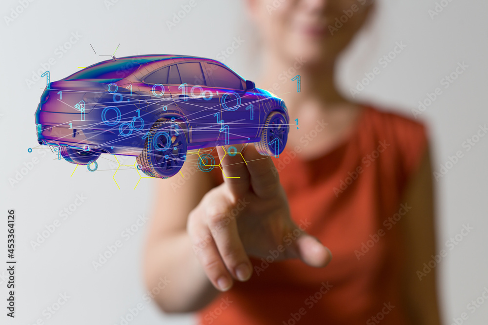 Poster driverless autonomous vehicle with lidar technology