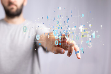 Big data and artificial intelligence concept. Machine learning and cyber mind domination