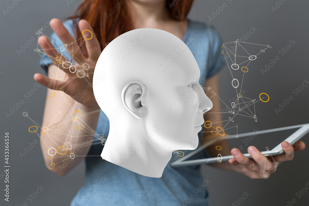 Poster Human head with network plexus structure