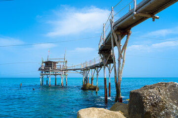 Trabocco Turchino in San Vito Chietino, Abruzzo. Trabucco a sort of Trebuchet, traditional wooden...