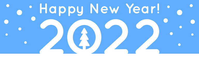 Vector image of a snow sculpture &laquo;2022&raquo; with the words &laquo;Happy New Year!&raquo; in cartoon style.