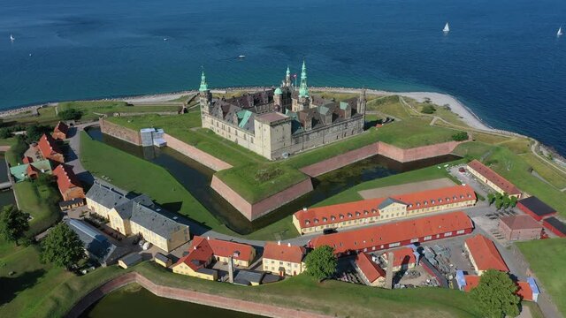Kronborg castle the Helsingor (Elsinore) town, Denmark