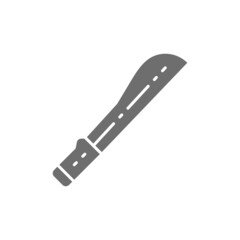 Machete, Infantry Kukri Sword grey icon. Isolated on white background