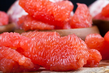 sour ripe grapefruit peeled and divided