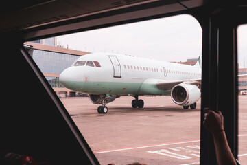 international air delivery concept, airport crew service of the airplane