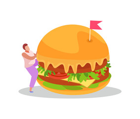 Burger Man Flat Composition