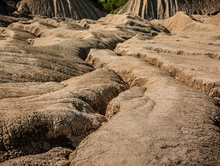 formations on  deserted dry soildry earth 