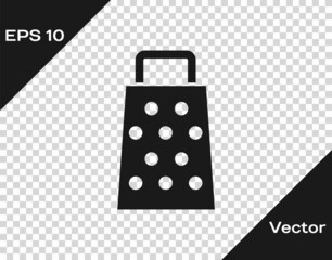 Black Grater icon isolated on transparent background. Kitchen symbol. Cooking utensil. Cutlery sign. Vector