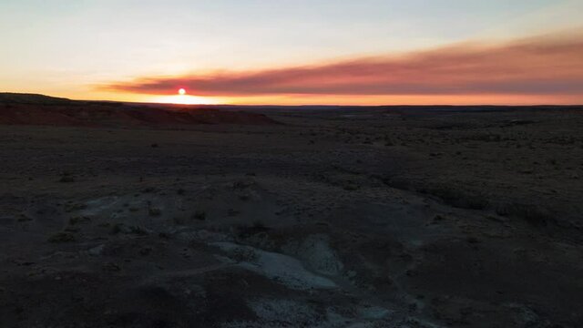Aerial hyperlapse of Valley of Dreams in Bisti De Na Zin Wilderness in New Mexico