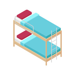 Bunk Bed Isometric Composition