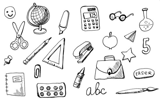 set of icons for school