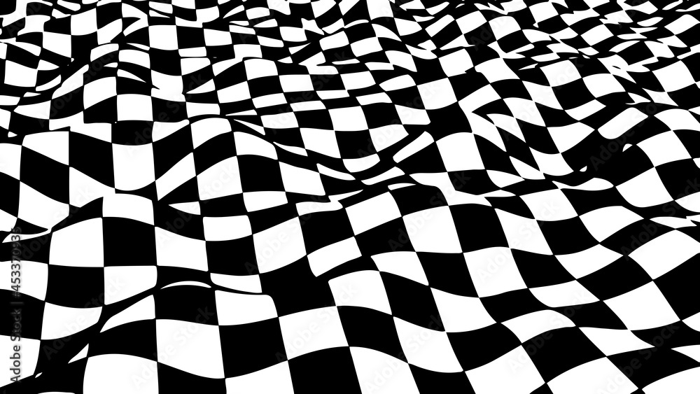 Fototapete Distorted grid. Wave is a distortion effect. Optical illusion. Circular mesh stripes or background with wavy distortion effect. Vector illustration.