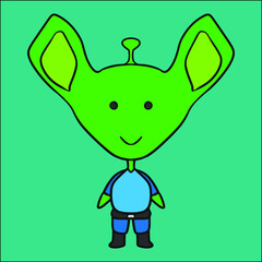 cute alien icon mascot logo character