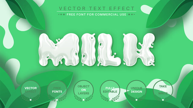 Milk -  Editable Text Effect, Font Style