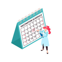 Vaccination Schedule Isometric Composition