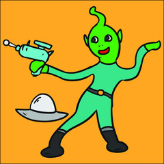 Funny alien icon mascot logo, editable vector file for your brand or all of your graphic needs.