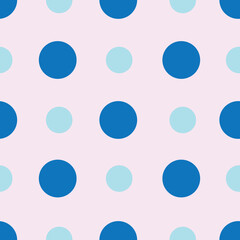 Seamless Blue Vector Spots and Circles Pattern