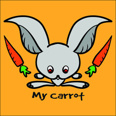 Cute rabbit and carrot mascot logo design, vector files can be edited for your brand or all your graphic needs