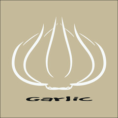 Awesome minimalist flat logo design inspired by garlic shape, vector file can editable for your brand or all of your graphic needs