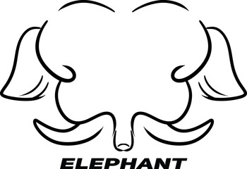 Modern flat logo design made by taking the concept of a simplified elephant head shape, vector files can be edited for your brand or all your graphic needs.