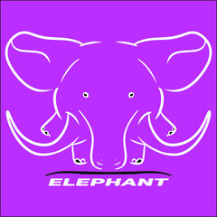 Awesome flat minimalist elephant line art logo design
