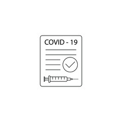 vaccine passport covid 19  icon vector. vaccination passport against corona virus sign