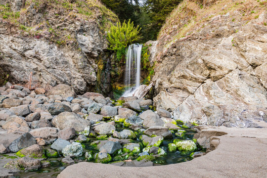 Small creek flowing onto Secret Beach.