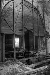 Fototapeta na wymiar the interior of an abandoned church
