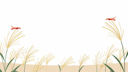 ススキ畑とトンボ © 無印かげひと