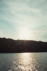 sunset over the lake