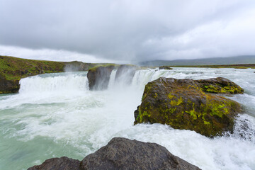 Godafoss falls in summer season view, Iceland