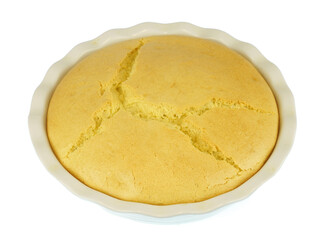 home baked cake isolated on white background