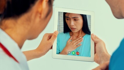 Doctor telemedicine service online video for virtual patient health medical chat . Remote doctor...