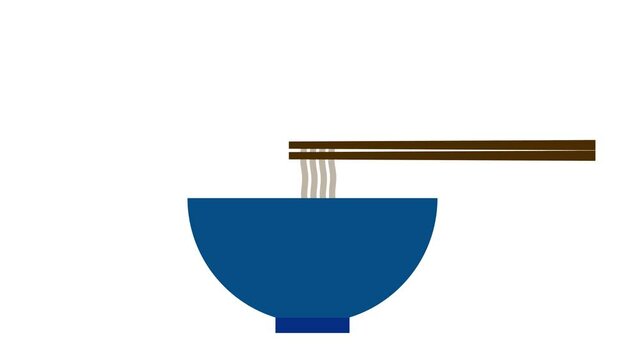 フラットなかけそばを食べるイメージビデオ