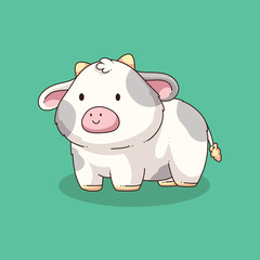 hand drawn cute cow illustration design