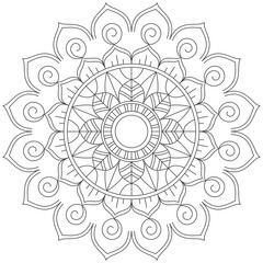 Leaf Flower Petal Coloring Mandala Art Simple Graphic Shape Vector Floral Oriental Outline Vintage Decorative Elements Pattern Illustration Islam Arabic Indian Turkish Mystic Religion Morals Lotus