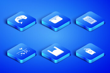 Set Trash can, Environment protection whale dead, Plastic bag, Problem of pollution planet, Lunch box and Stop plastic icon. Vector