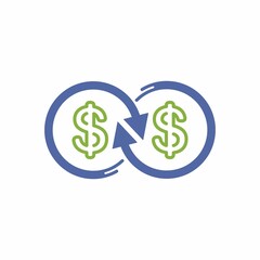 Merger of capital. United financial, economic opportunities. Vector icon isolated on white background.