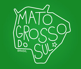 Geometric map of the brazilian state of Mato Grosso do Sul