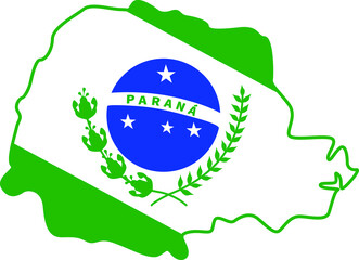 Flag map of the brazilian state of Paraná