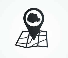 map icon of brazilian state of Paraná
