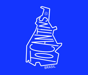Geometric map of the brazilian state of Tocantins