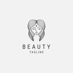 Abstract Woman line logo template