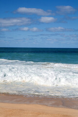 Beach along the ocean on Oahu Island in Hawaii.
