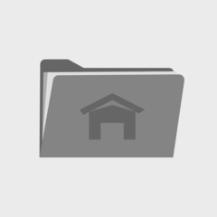 Home Folder Open folder and close folder. Folders with documents. Four Folders icons. Vector illustration.
